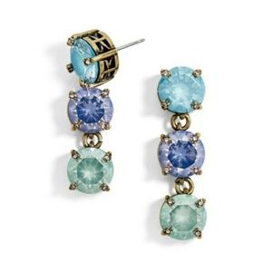 BaubleBar Teal Ombre Crystal Drop Earrings